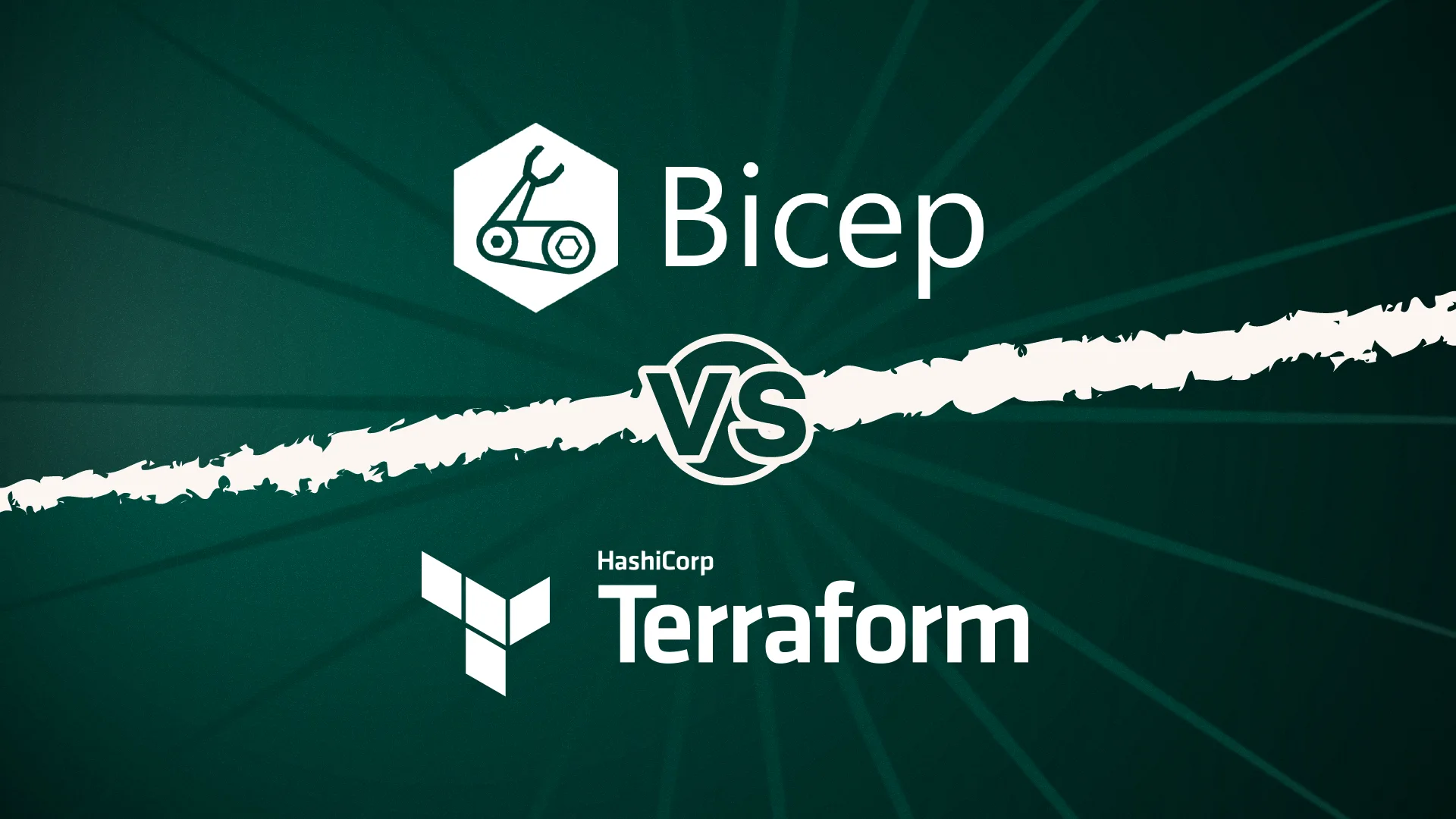 graphic showing Bicep vs Terraform