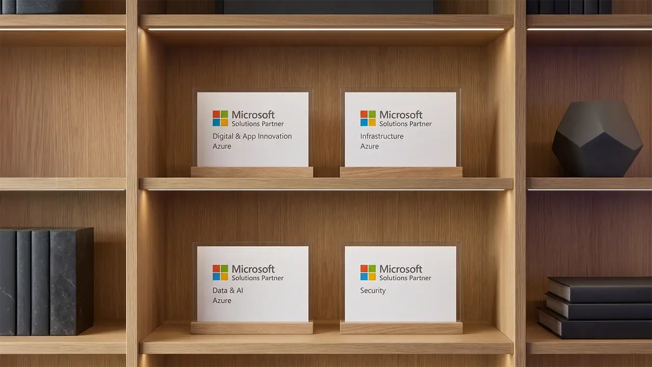 Synextra's cabinet with all Microsoft Azure Awards
